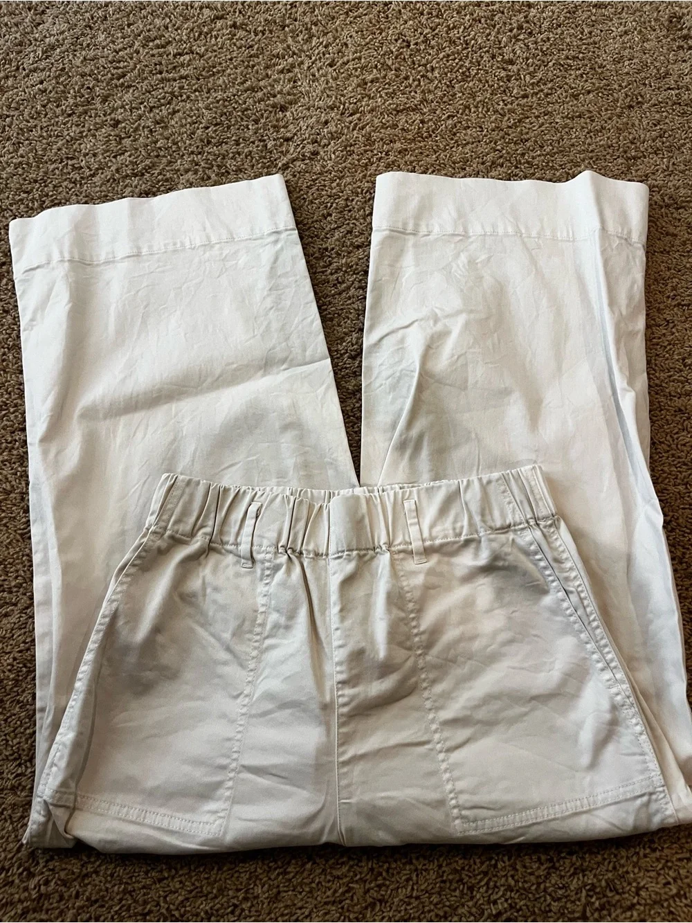 J. Crew straight leg Cotton Pants in Cream